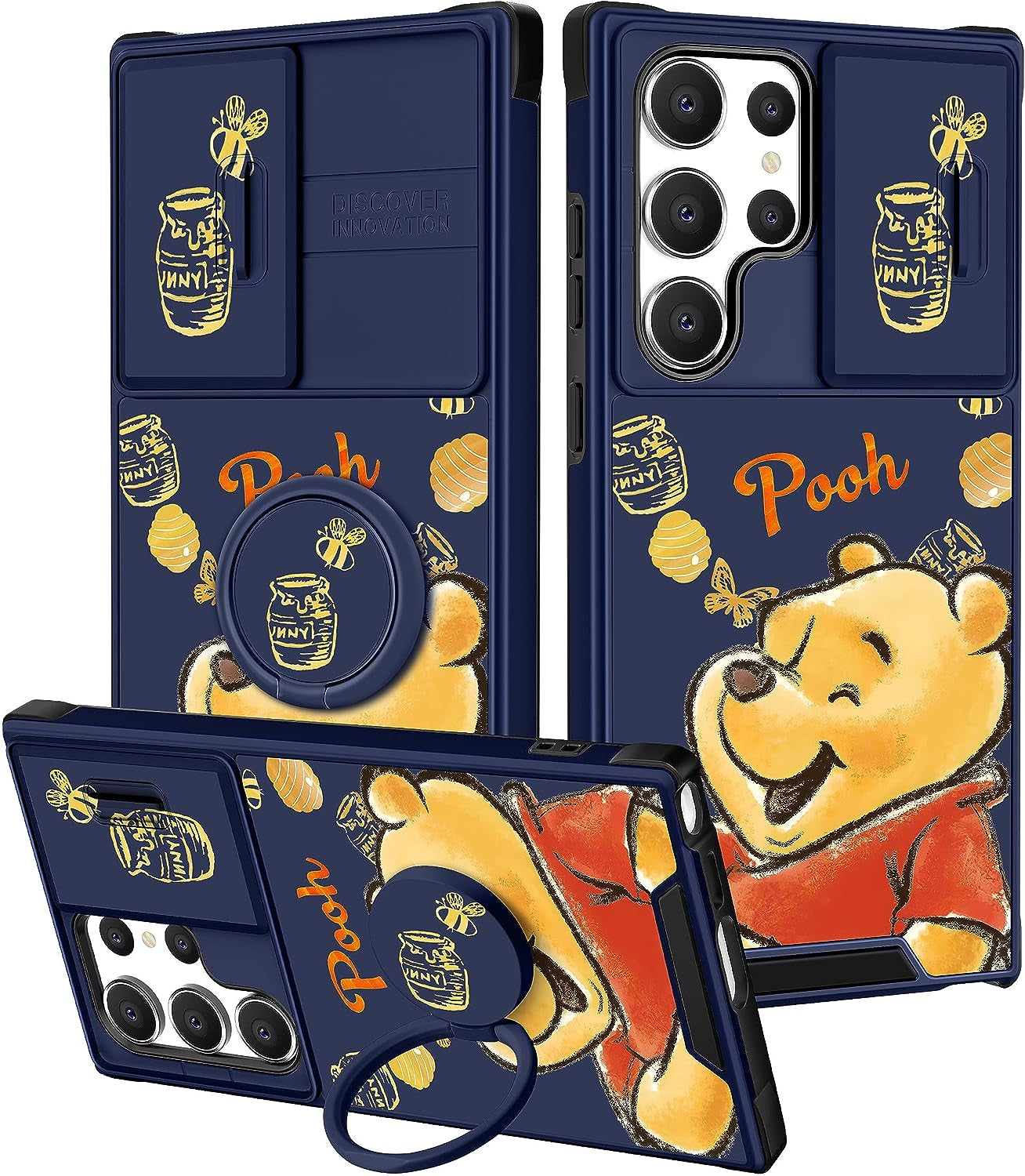 Oqpa for Samsung Galaxy S22 Ultra Case Cute Cartoon Case with Camera Cover+Ring Holder for Women Girly Girls Boys Kids Galaxy S22 Ultra Kawaii Funny Unique Case for Samsung S22 Ultra, Happy Miki  meitong2020 Weini  