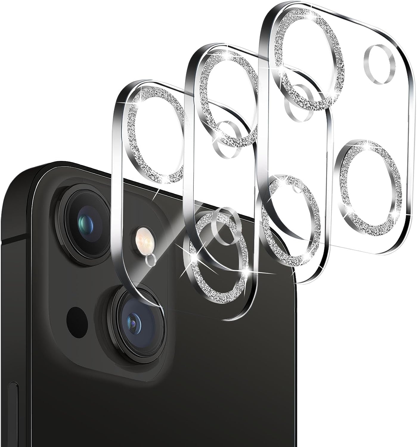 Dengduoduo 【3 Pack】 Tempered Glass Camera Lens Protector for Iphone 13 6.1" & Iphone 13 Mini 5.4", Ultra HD, 9H Hardness, Anti-Scratch, Case Friendly, Easy to Install [No Affect on Night Shots]  Dengduoduo   