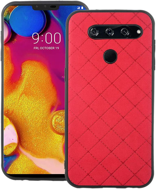 Asuwish Phone Case for LG V40 Thinq Soft Rubber Case,Shock Resistant Rugged Lightweight Flexible Anti-Slip Slim Fit Full Body Protective Rubber Phone Cover for Lgv40Thinq LGV40 V 40 Thin Q Women Red  Asuwish   