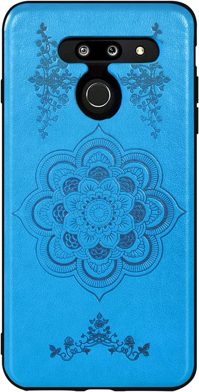 Asuwish Compatible with LG G8 Thinq Case and Tempered Glass Screen Protector Thin Slim Soft TPU Flower Rugged Leather Film Cell Phone Cover for LGG8 Thin Q G 8 LG8 G8Thinq Lgg8Thinq 8G Women Men Blue  Asuwish   
