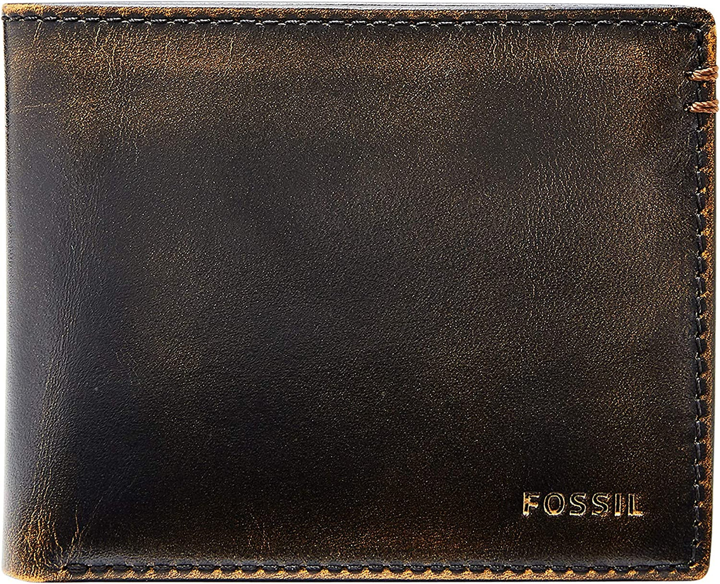 Fossil Men'S Leather Bifold Wallet with Flip ID Window  Fossil Men's Accessories Wade Black Vintage  