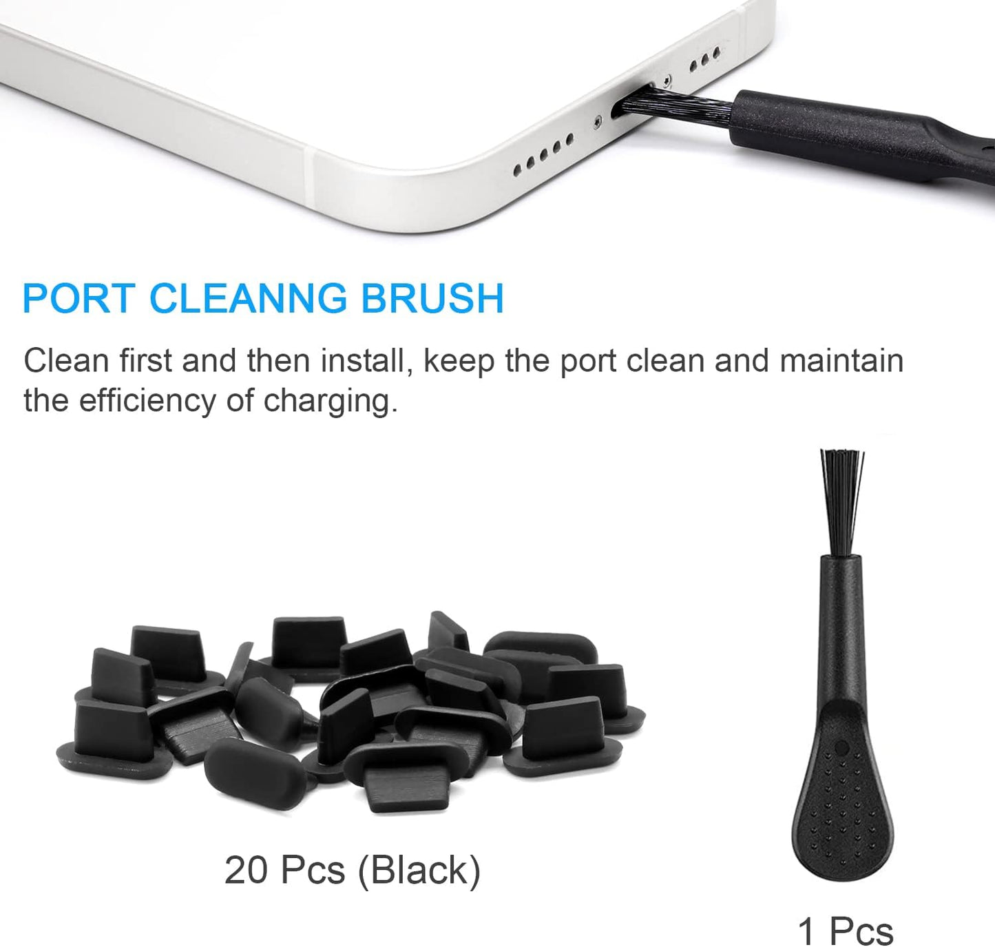 Gavemi 20 Pack Phone Dust Plug Compatible with Iphone 13, 12, 11, X, 8, 7, Plus, Pro, Max and Air Pods Lightning Charging Port anti Dust Plug Cover  Gavemi   