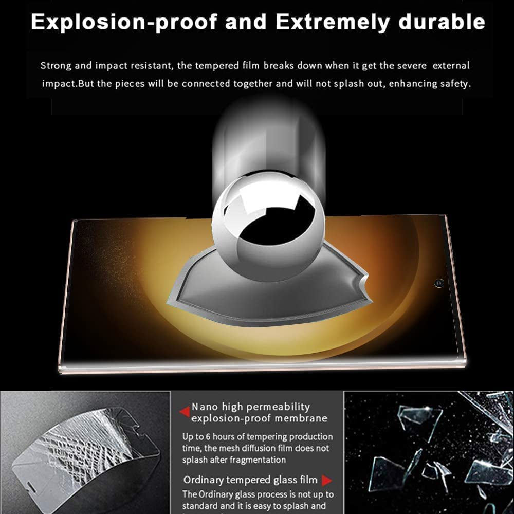 [2+2 Pack] Galaxy S23 Ultra Screen Protector Include 2 Pack Tempered Glass Screen Protector +2 Pack Tempered Glass Camera Lens Protector,9H Hardness,3D Curved,Touch Sensitive for Galaxy S23 Ultra 5G  UIYTRAESTING   