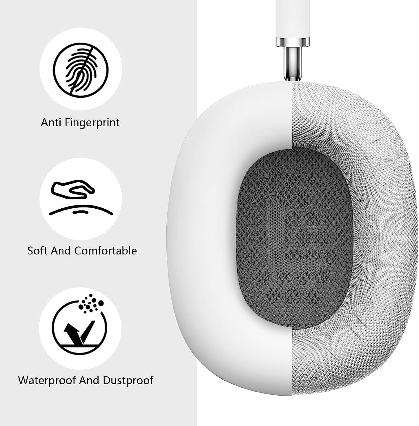 Filoto Airpods Max Cover, Silicone Earphone Protective Earpad Cover Accessories for Airpod Max Headphones Ear Cushions(White)  Kerle   