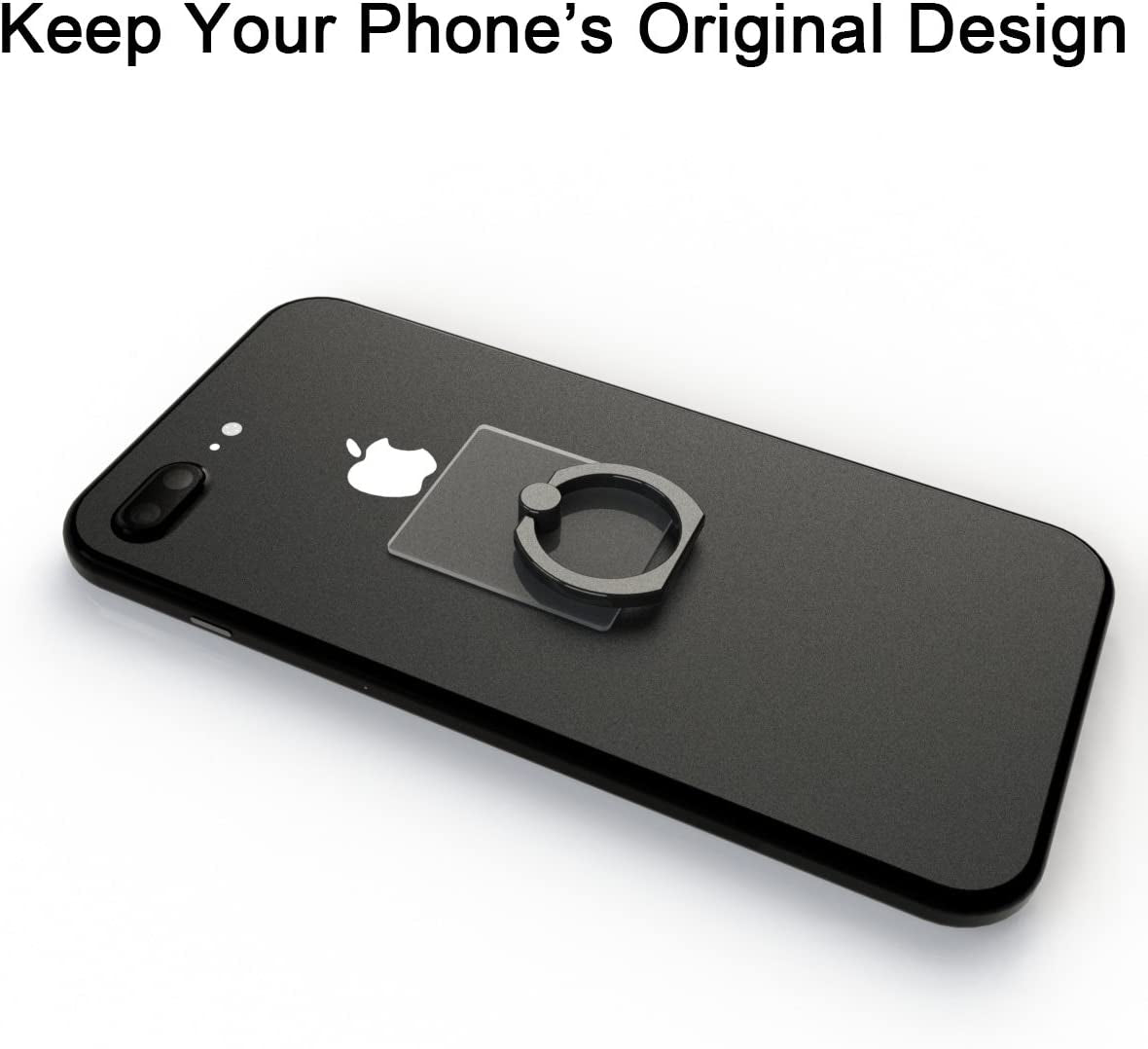 Attom Tech Transparent Phone Ring Holder Grip 360 Degree Free Rotation, Clear Cell Phone Finger Ring Kick-Stand for - for Iphone X 8 7 plus 6S 6 5S 5 SE, Galaxy S9 S8 S7 S6 Edge, Note 8 5 4 2 (Black)  Attom Tech LLC   