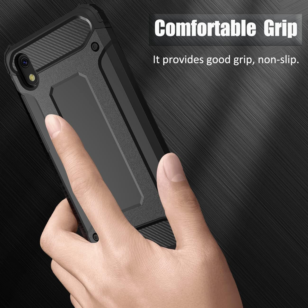 DFTCVBN Phone Case for Redmi 7A Case, MZB7995IN Case with HD Screen Protector, Dual Layer Protective Slim Hybrid Cell Phone Cover Shockproof Cases for Xiaomi Redmi 7A Black  DFTCVBN   