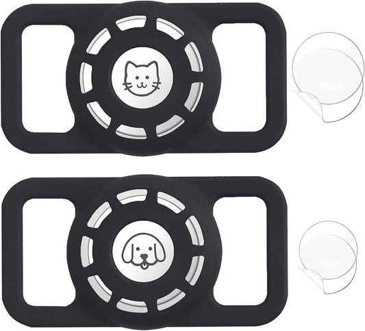 Airtag Dog Collar Holder Fit for Apple Air Tag Dog Collar Size from 0.75 to 1.2 Inch, 2 Pack Airtag Pet Collar Holder and Airbag Dog Collar Protector for Apple Airtag  LANIMO   