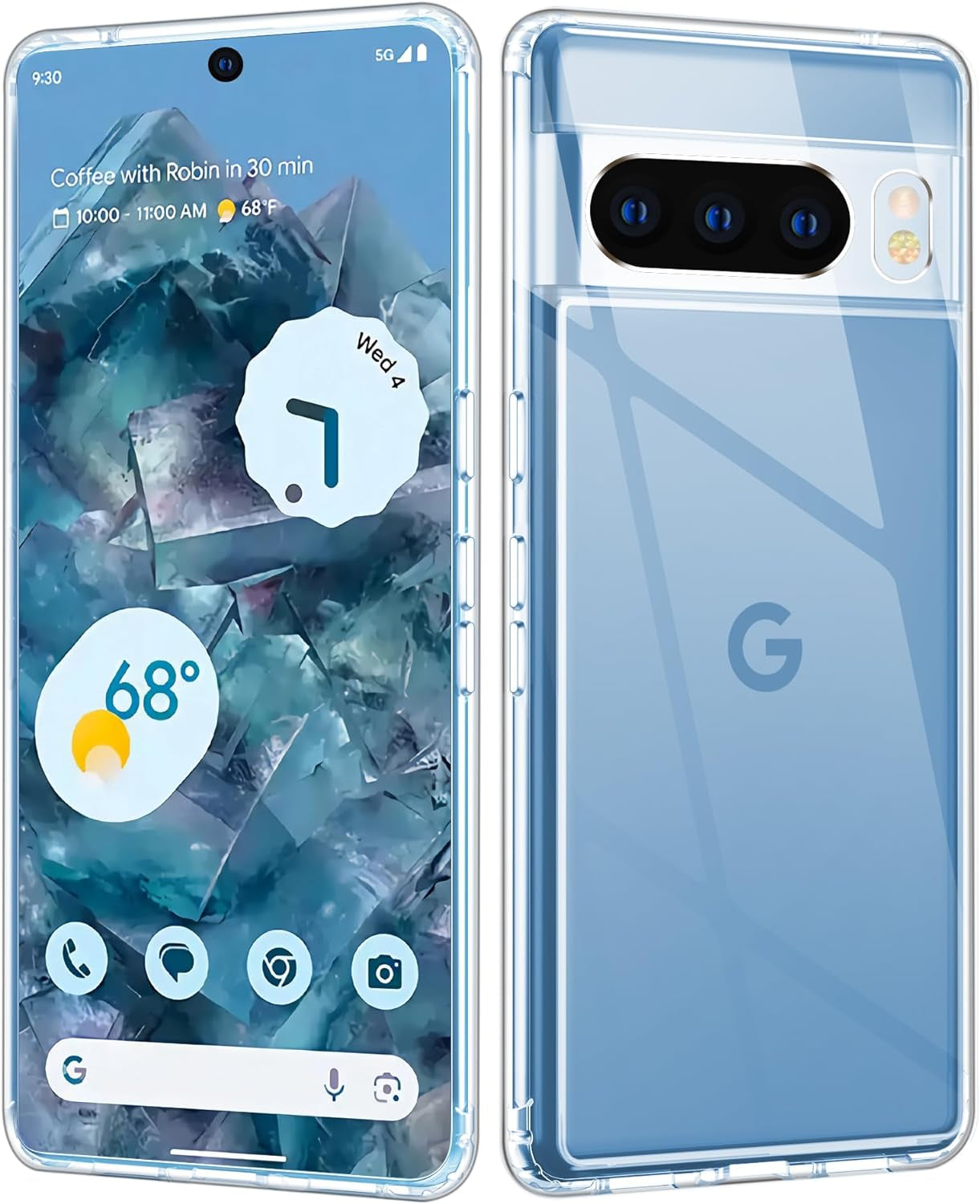 Wilbur Designed for Google Pixel 8 Case Clear,[Anti-Yellowing & Non-Slip] Transparent Shockproof Protective Phone Cases Slim Cover for Google Pixel 8 Released 2023-6.2"  Wilbur Clear Google Pixel 8 Pro-6.7Inch 