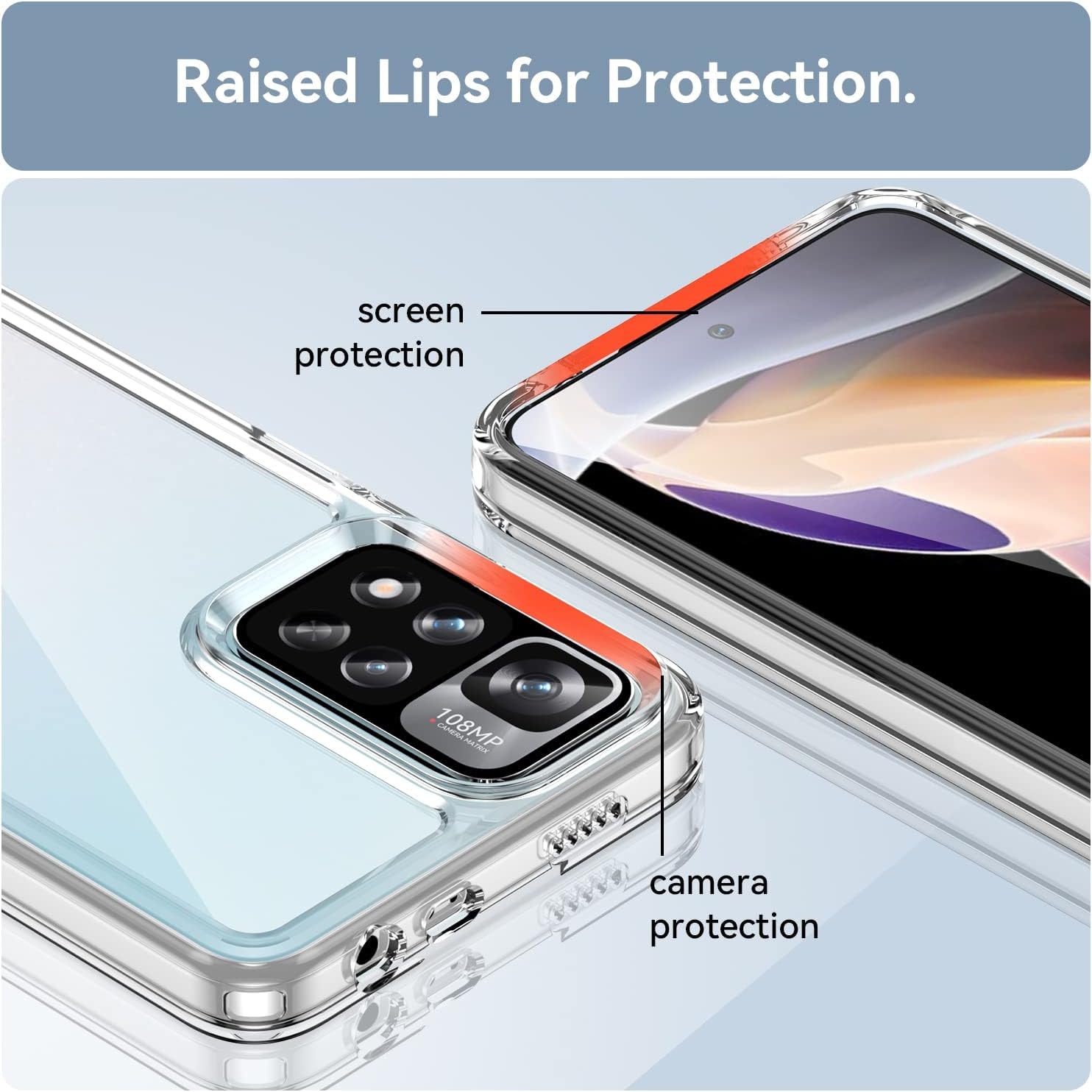 DFTCVBN Phone Case for Poco X4 NFC 5G Case, Mi 11I (India)/11I Hypercharge Case with Screen Protector, Soft Bumper with Clear Crystal PC Hard Back Shockproof Cover for Xiaomi Mi Poco X4 NFC 5G Clear  DFTCVBN   