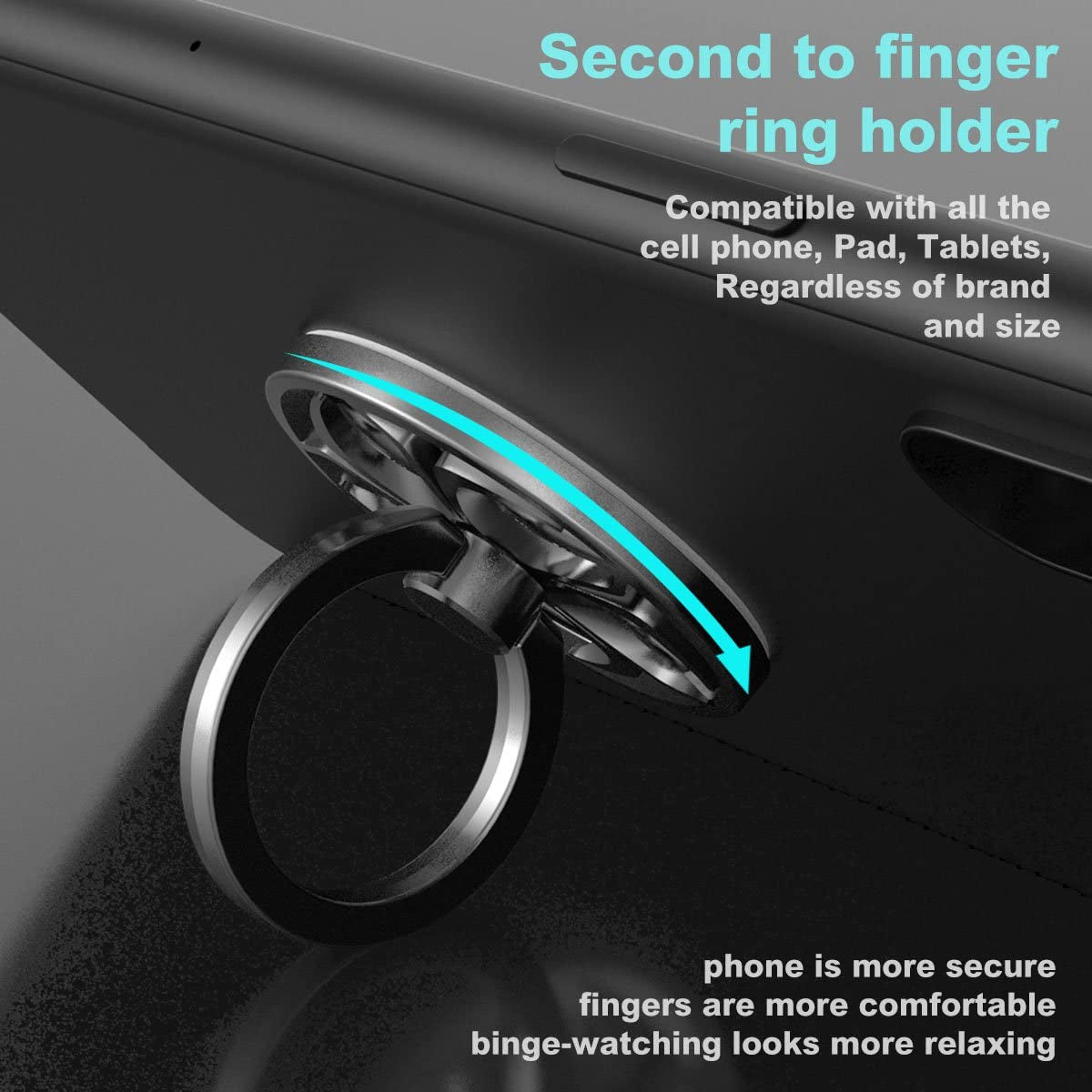 Anti-Anxiety Finger Ring Stand, Ebulous 360° Rotation Spinner Mobile Cell Phone Ring Stand Holder with Grip Kickstand Universal [Washable/Reusable] for Iphone/Ipad/Samsung Note/Tablets Etc (Red)…  CC-Show   