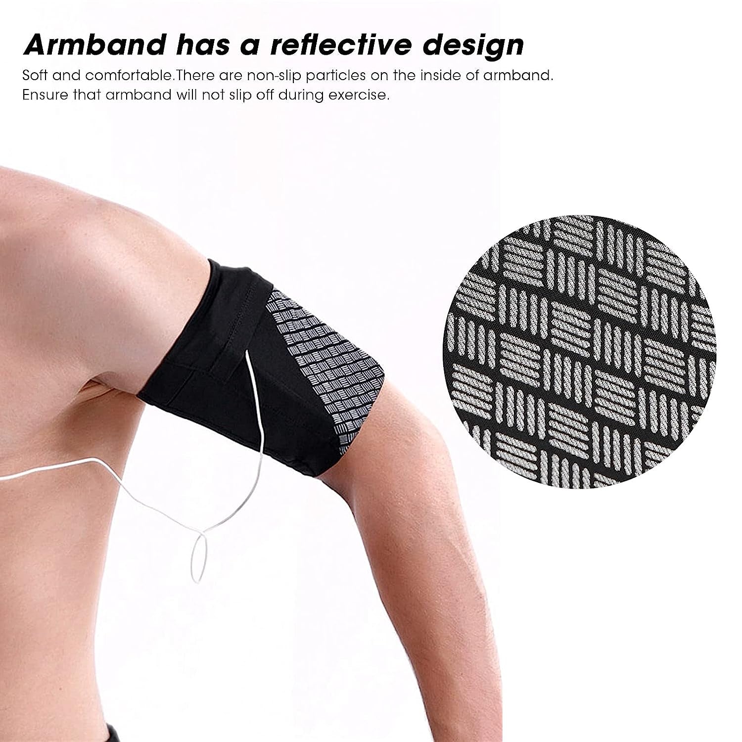 Cell Phone Armband - Running Arm Band Holder Pouch Case Phone Armband Sleeve Universal Comfort Arm Cell Phone Holder Sports Armband for Running, Fitness and Gym Workouts (M)  Dioche   