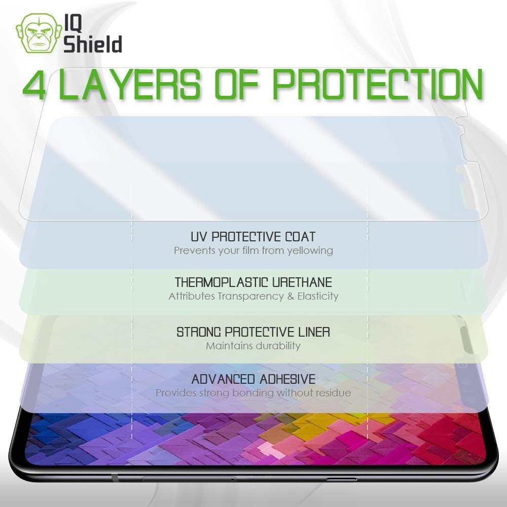 Iqshield Screen Protector Compatible with LG G8 Thinq (2-Pack)(Case Friendly) Anti-Bubble Clear TPU Film  IQShield   