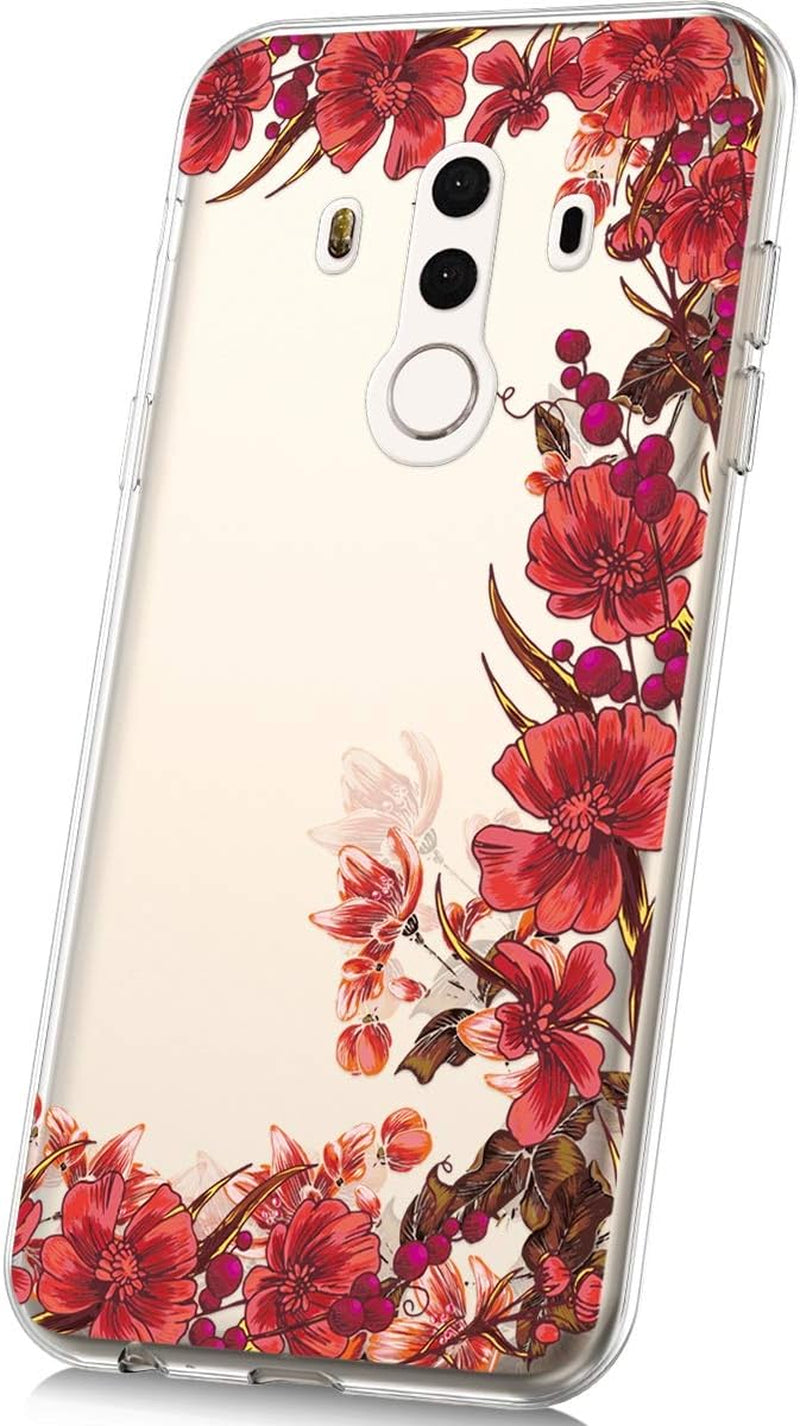 PHEZEN Case for Huawei Mate 10 Pro Case,Cute Art Design Soft Flexible Crystal Clear TPU Silicone Rubber Case Ultra Thin Transparent TPU Bumper Cover Phone Case for Huawei Mate 10 Pro,Blue Dreamcatcher  PHEZEN Pink Flowers  