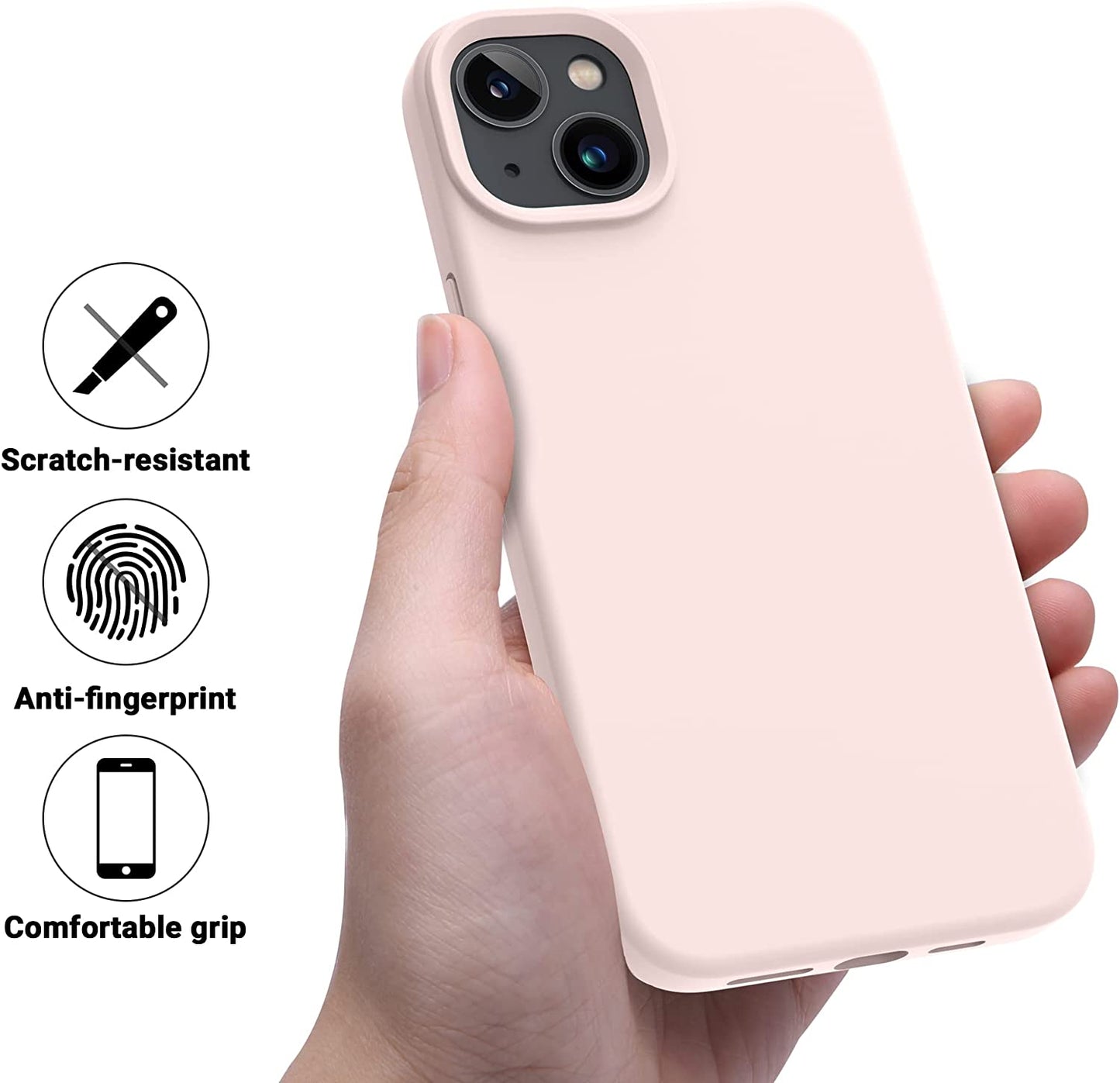 OTOFLY Designed for Iphone 14 Case, Silicone Shockproof Slim Thin Phone Case for Iphone 14 6.1 Inch (Chalk Pink)  OTOFLY Direct   