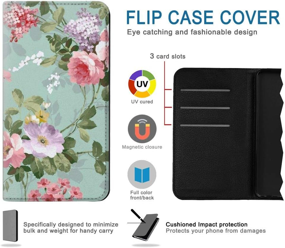 RW2178 Flower Floral Art Painting PU Leather Flip Case Cover for LG V30, LG V30 Plus, LG V30S Thinq, LG V35, LG V35 Thinq  jjphonecase   