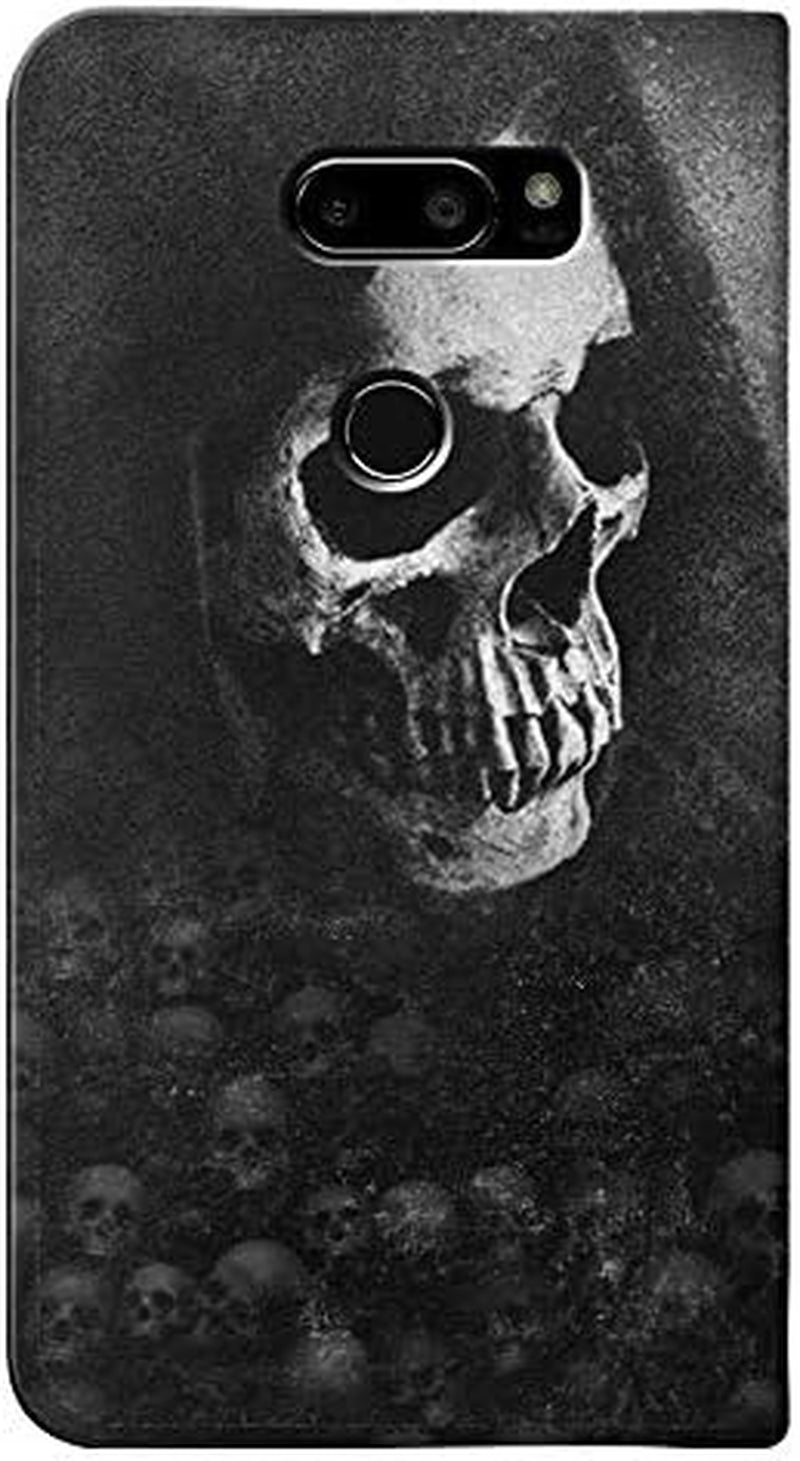 RW3333 Death Skull Grim Reaper PU Leather Flip Case Cover for LG V30, LG V30 Plus, LG V30S Thinq, LG V35, LG V35 Thinq  jjphonecase   