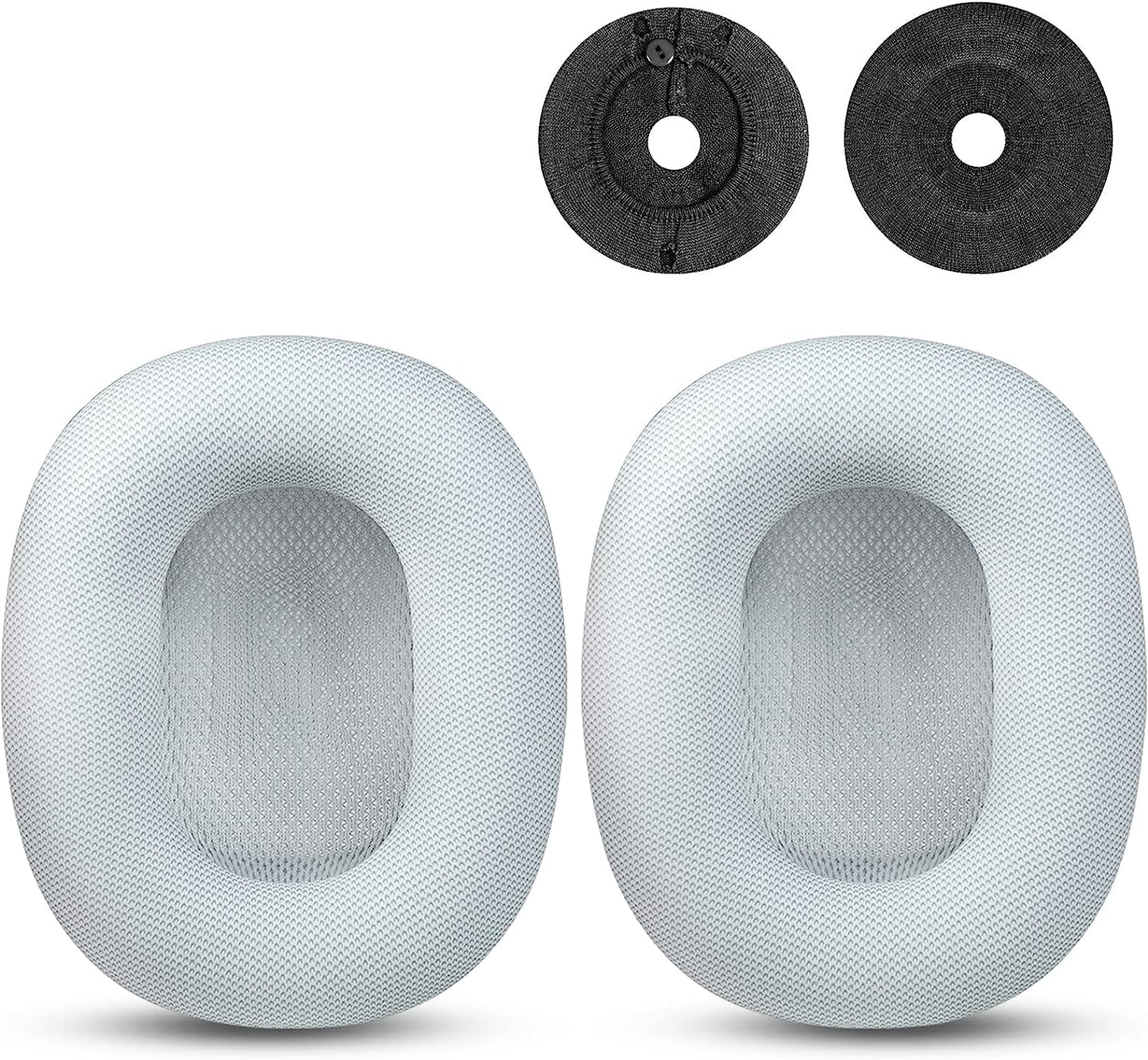 JHK for Airpods Max Ear Cushions Replacement Ear Pad Covers Airpod Pro Max Ear Cushions, Replacement Cat Ears Silicone Headband Airpod Max Accessories Gift: a Pair of Dustproof Knitted Covers (Green)  JHK Silver  