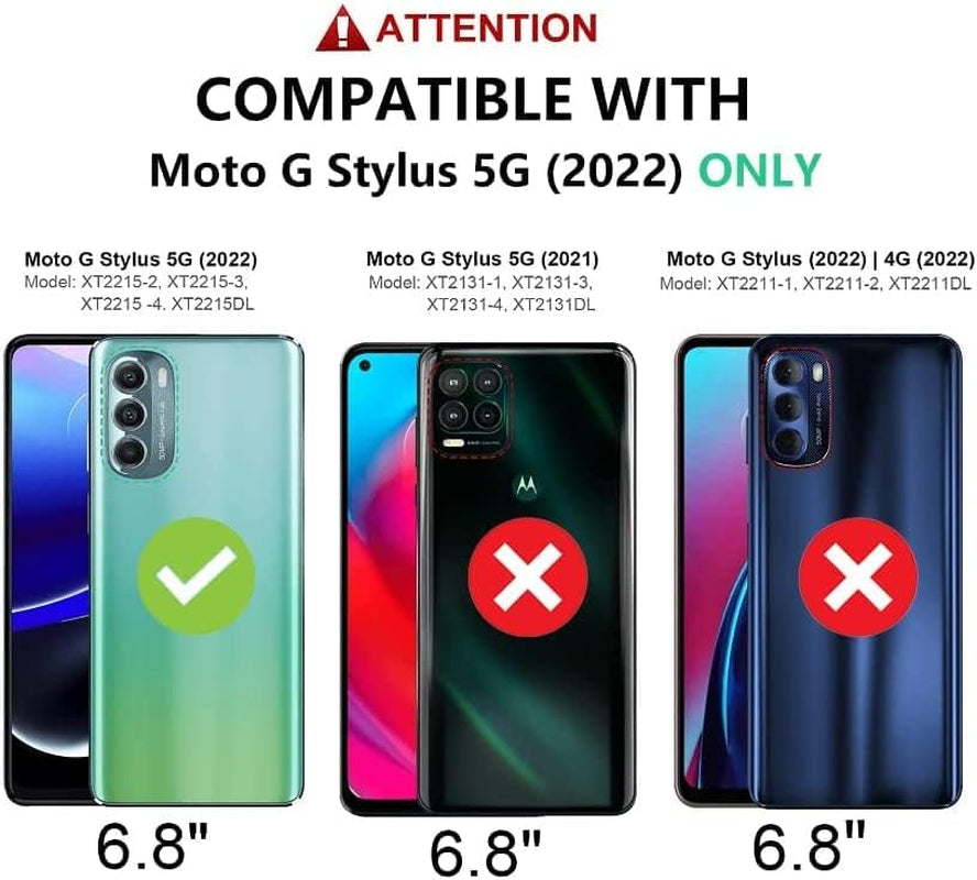 For Motorola Moto G-Stylus 5G-2022 Case: Military Grade Drop Proof Protection Rugged Protective Cell Phone Cover with Belt Clip Holster Kickstand & Slide |Shockproof TPU Matte(Belt-Clip Orange)  WTYOO   