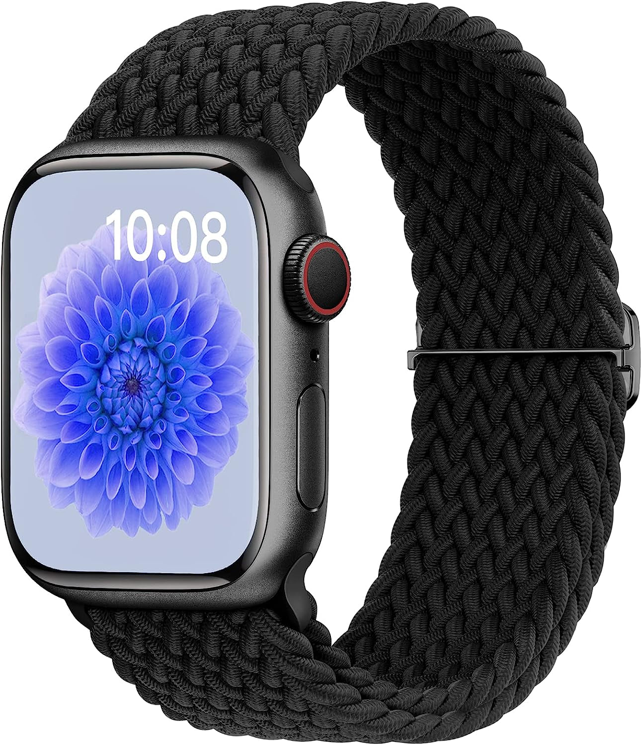OHOTLOVE Braided Solo Loop Compatible with Apple Watch Band 41Mm 40Mm 38Mm 49Mm 45Mm 44Mm 42Mm Women Men, Nylon Adjustable Stretchy Bands Elastic Sport for Iwatch Series 8 7 6 5 4 3 2 1 SE Ultra  OHOTLOVE Black 42mm/44mm/45mm/49mm 