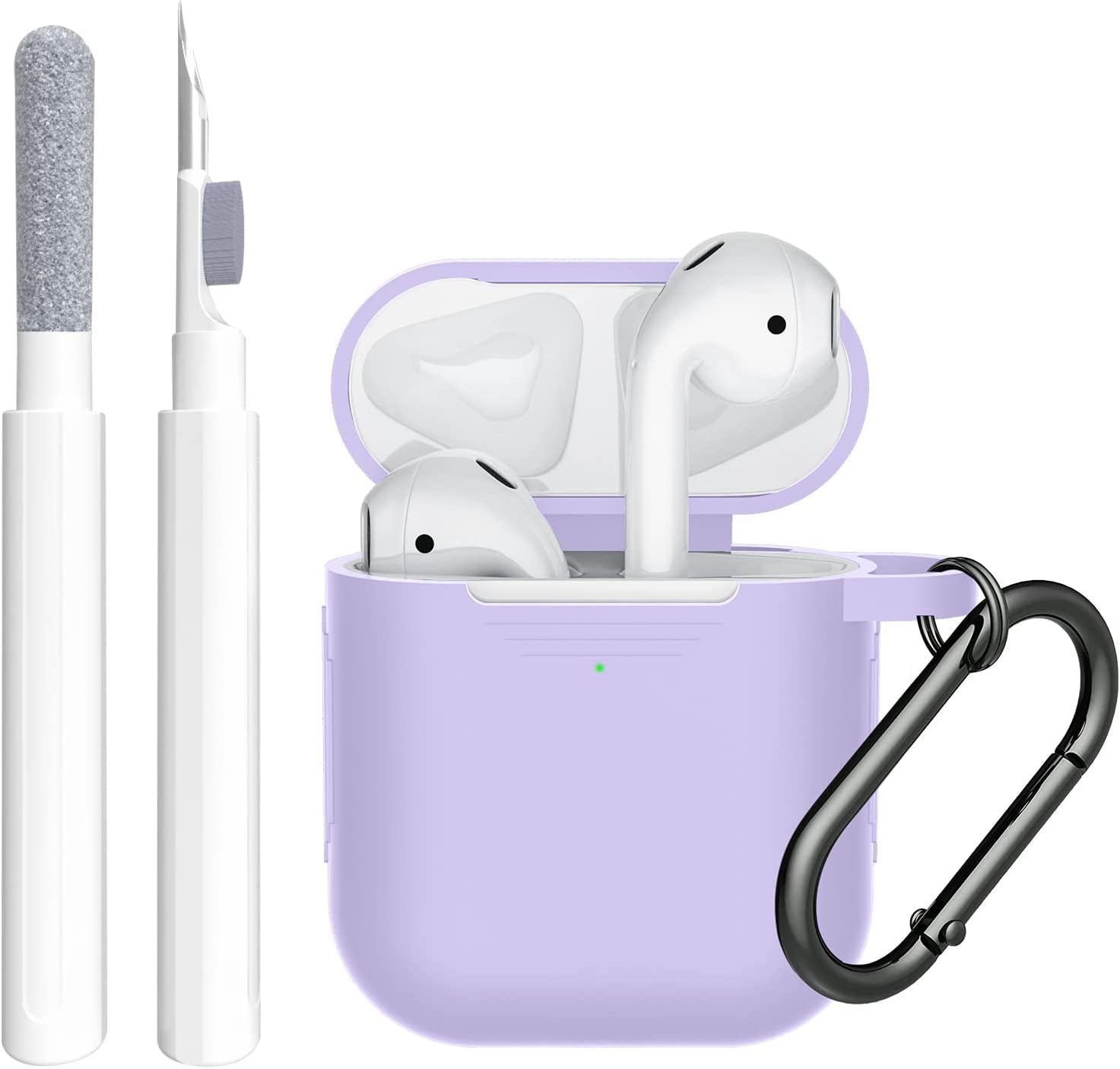 SUPFINE (2 in 1) for Airpod Case Cover, Soft Silicone Protective and Airpod Cleaner Kit Compatible with Airpods 2Nd Generation Charging Case (Bean Pink)  SUPFINE Purple  