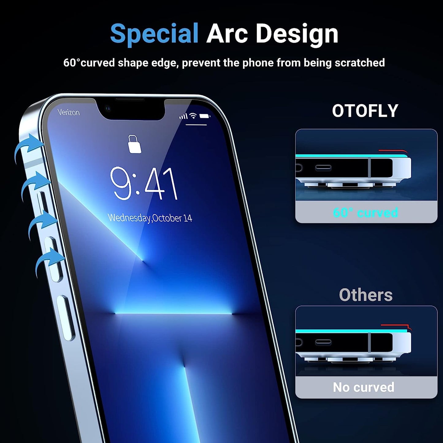 OTOFLY Glass Screen Protector Designed for Iphone 13/Iphone 13 Pro, 2 Pack 6.1 Inch Full Protection Durable Tempered Glass for Iphone 13/ 13 Pro 6.1" with Easy Installation Kit [Anti-Scratch, Anti-Fingerprint, Bubble Free and Case-Friendly]  OTOFLY Direct   