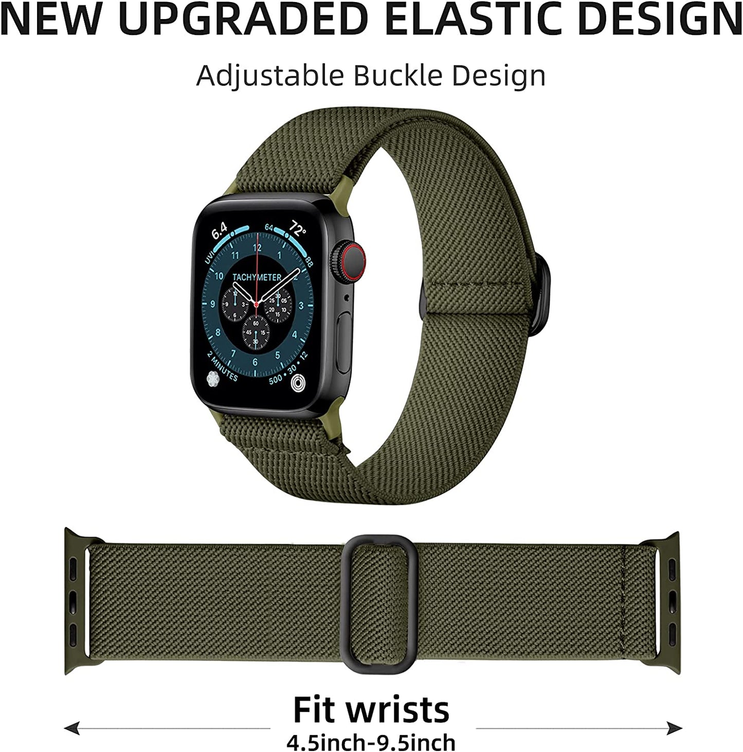 Daqin 3 Pack Stretchy Nylon Solo Loop Band Compatible with Apple Watch Band 41Mm 45Mm 38Mm 40Mm 42Mm 44Mm 49Mm, Adjustable Elastic Braided Straps for Apple Watch Ultra Iwatch Series 8/7/6/5/4/3/2/1/SE  Ylire-US   