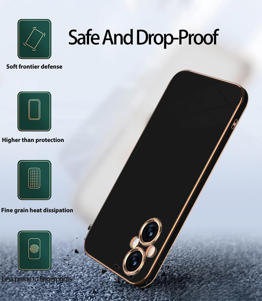 Wousunly Compatible with Oneplus Nord N20 5G Case Silicone Pink, Plating Phone Oneplus Nord N20 5G Case Shockproof Thin and Soft Cover (Dark Black)  Wousunly   