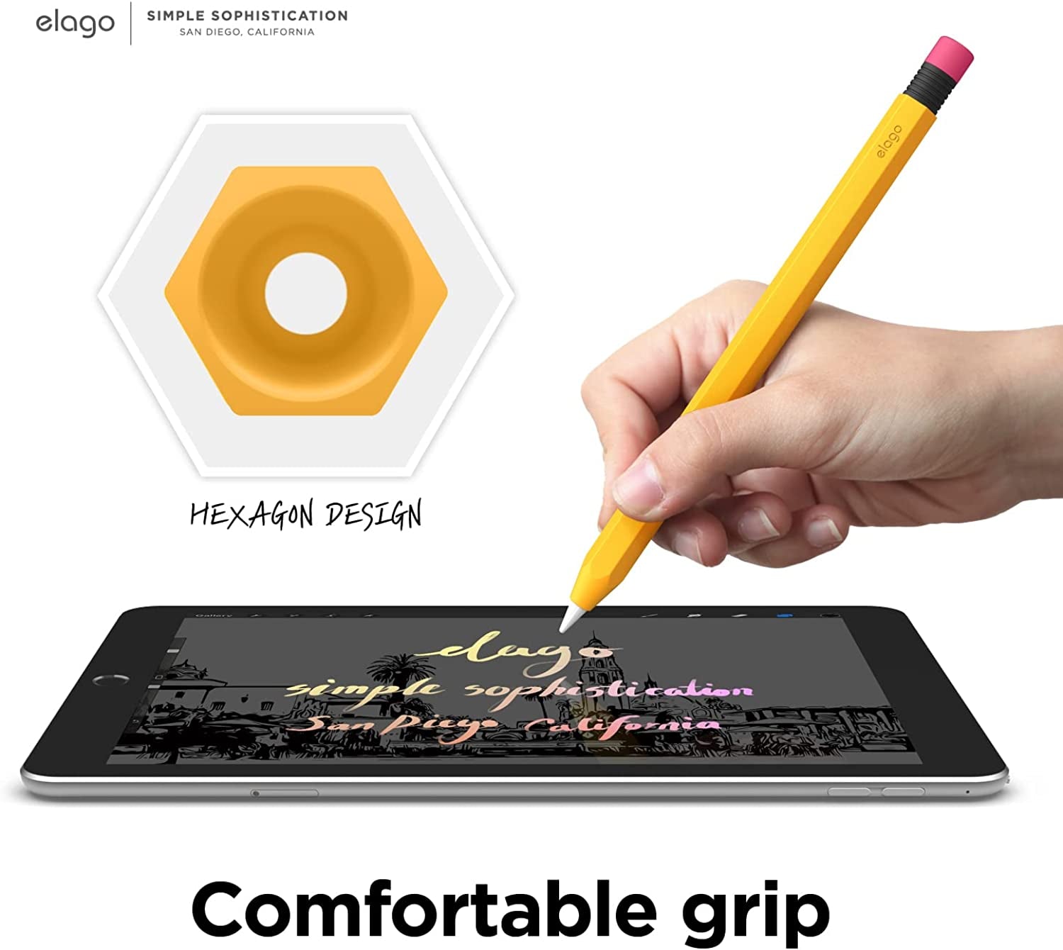 Elago Classic Pencil Case Compatible with Apple Pencil 1St Generation, Perfect Grip, Protective Skin Cover, Silicone Sleeve  elago   