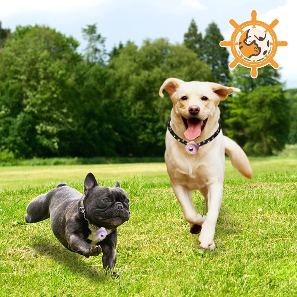 Petrudder Airtag Dog Collar Holder, [2 Pack] Silicone Cat Collar Case for Apple Airtag, Durable Anti-Lost Airtag Holder Compatable with Pet Collars (C Pink+Purple)  Petrudder   