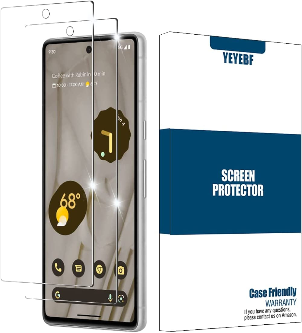 YEYEBF Google Pixel 6 5G Screen Protector + Camera Lens Protectors, [2+2 Pack] Full Coverage Tempered Glass Screen Protector for Pixel 6 [Case-Friendly][Anti-Shatter][3D Glass]  YEBF Clear Google Pixel 7 