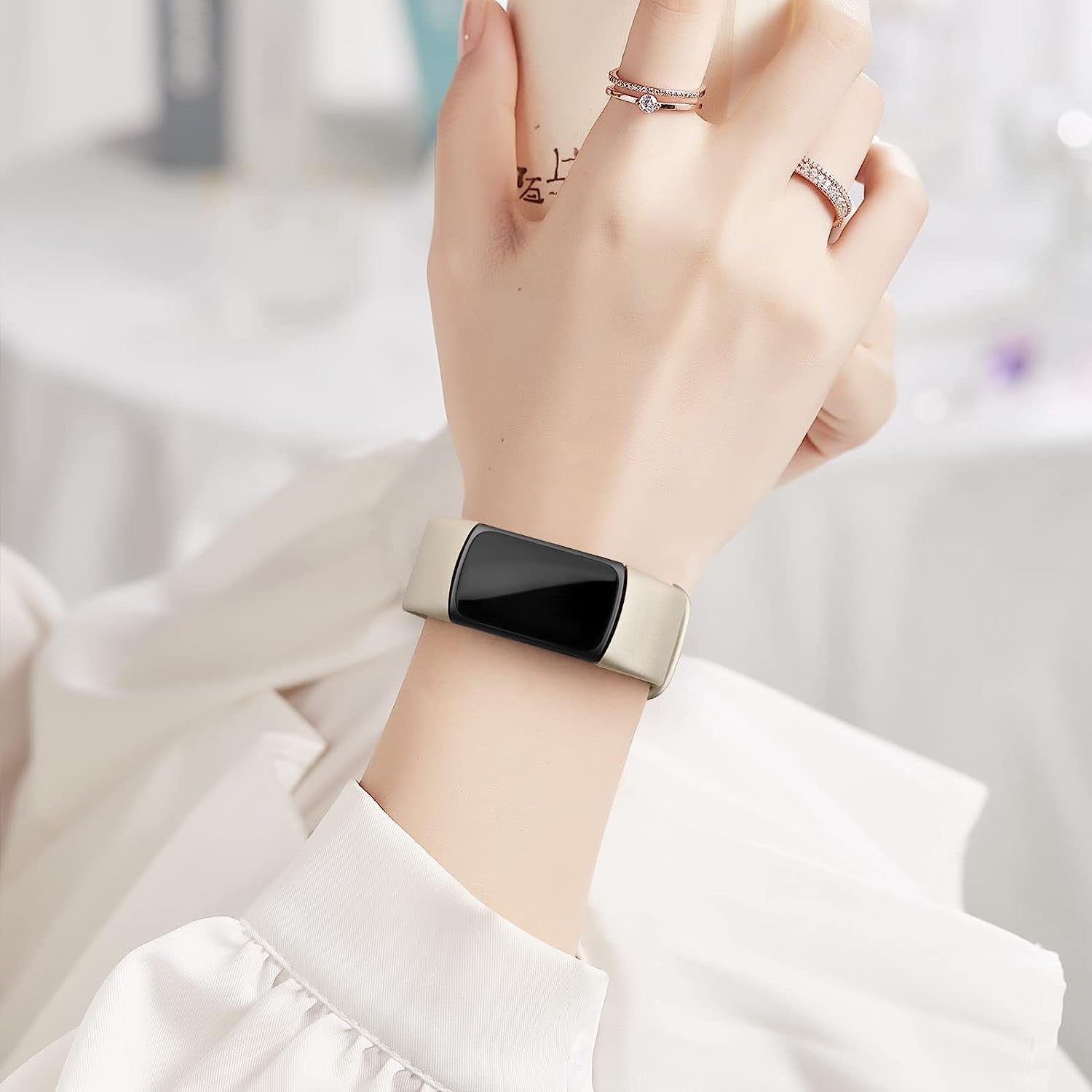 3 Pack Sport Bands Compatible with Fitbit Charge 5 Bands for Women Men, Classic Soft Silicone Replacement Wristbands for Fitbit Charge 5 Fitness Tracker (Small,Rose Gold/Champagne Gold/Wine Red)  AK   