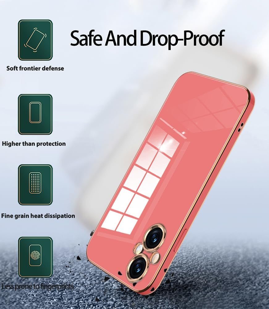 Wousunly Compatible with Oneplus Nord N20 5G Case Silicone Pink, Plating Phone Oneplus Nord N20 5G Case Shockproof Thin and Soft Cover (Red)  Wousunly   