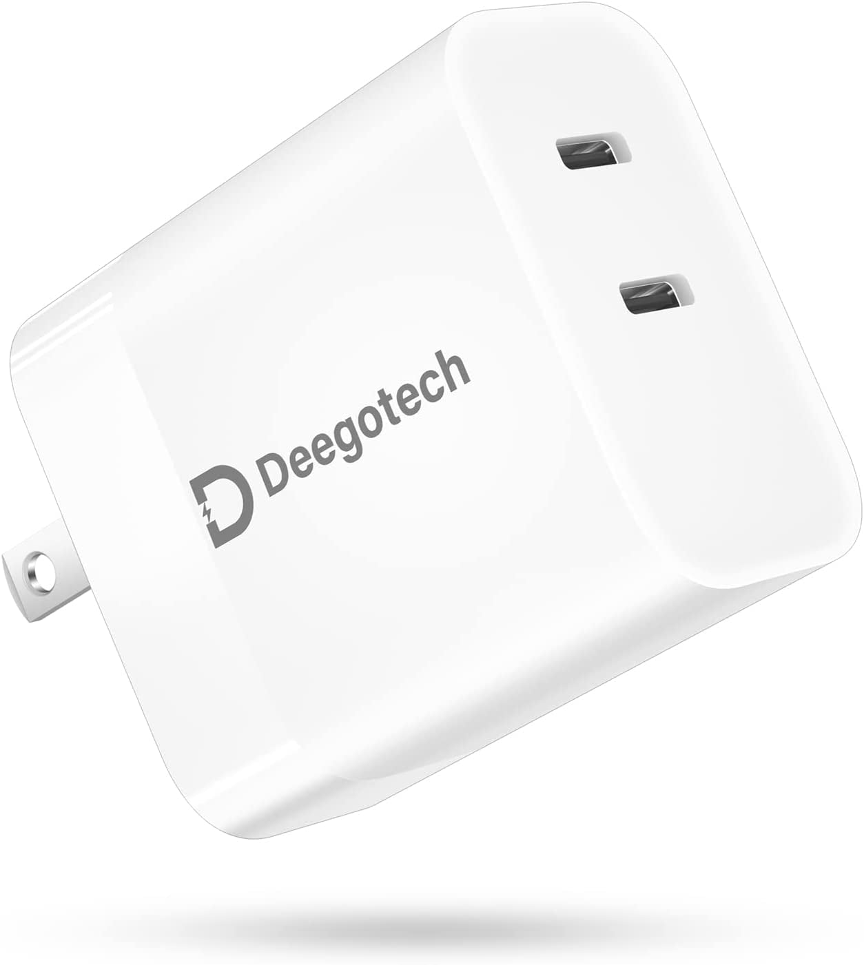 USB C Charger, Deegotech 20W PD Iphone Fast Charger, Dual Port Foldable Plug Type C Charger Compatible with Iphone 14/14 Pro/14 Pro Max/13 Pro Max/12/11/X/Se3, Ipad Pro  Shenzhen JiaYu Electronics Co., Ltd White 01 1 Pack 