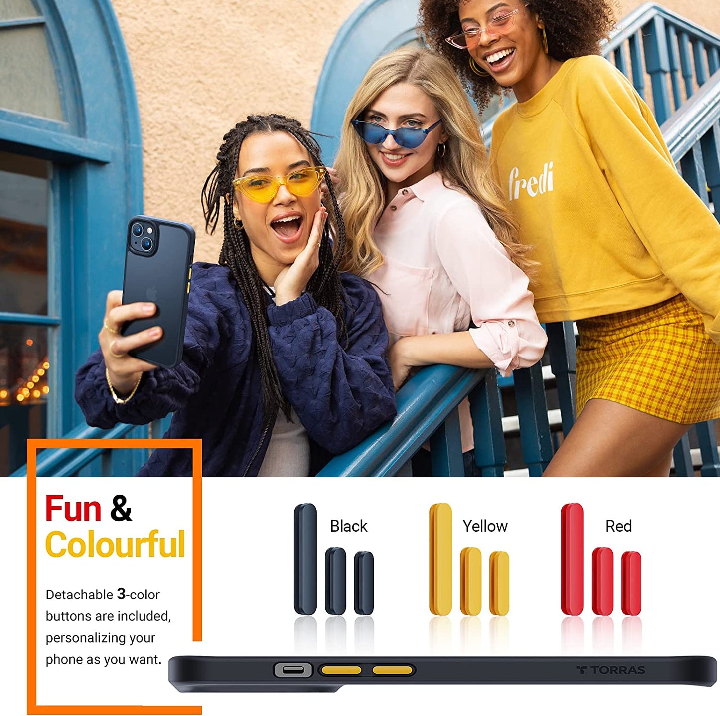 TORRAS Designed for Shockproof Iphone 13 Case/Iphone 14 Case, Military Grade Drop Tested, Shockproof Protective Hard Back Slim Case for Iphone 13 & Iphone 14 Case, Black-Guardian Series  TORRAS   