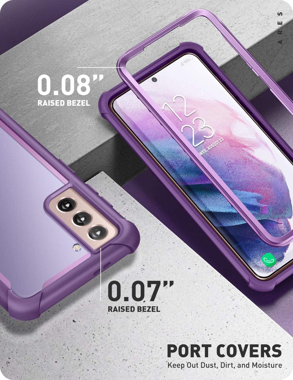 I-Blason Ares Series Case Designed for Galaxy S21 plus 5G (2021 Release), Rugged Clear Bumper Case without Built-In Screen Protector (Purple)  i-Blason   