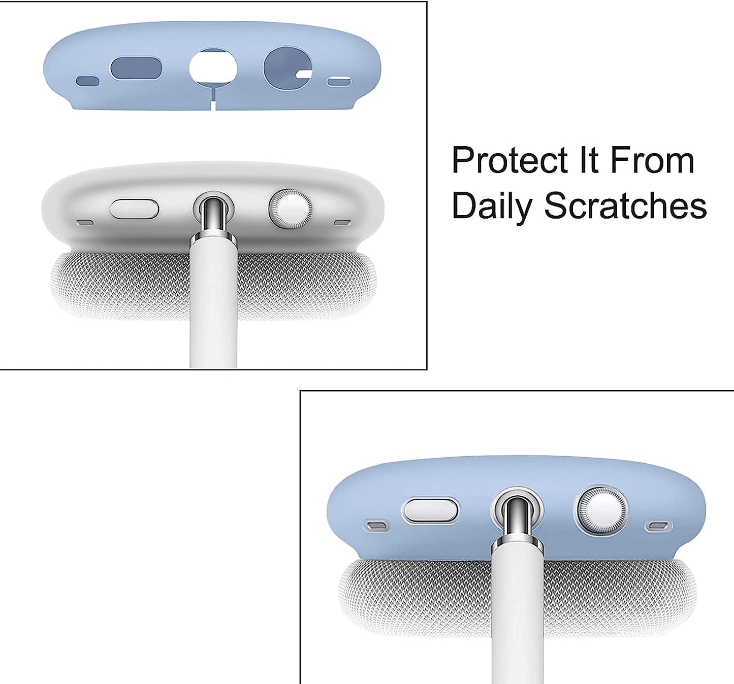 MOSISO Compatible with Airpods Max Case, Protective Headphone Sleeve Case Soft Silicone Headset Cover Earpiece Cushion Shock-Absorbing Ear Cup Cover, Airy Blue  Mosiso   