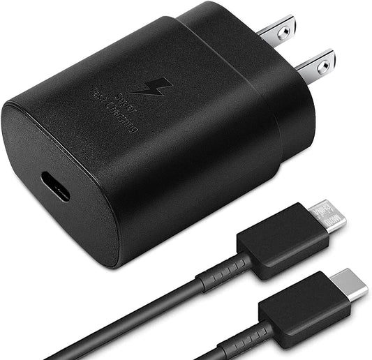 USB C Superfast Charger, USB Type-C to USB Type-C Cable 5Ft and 25W Wall Charger Fast Charging PD Adapter Compatible with Samsung Galaxy Ultra S23/S22/S21/S20+ Note 20/10 Z Fold/Flip A71 A53 (1-Pack)  Hardcraft   