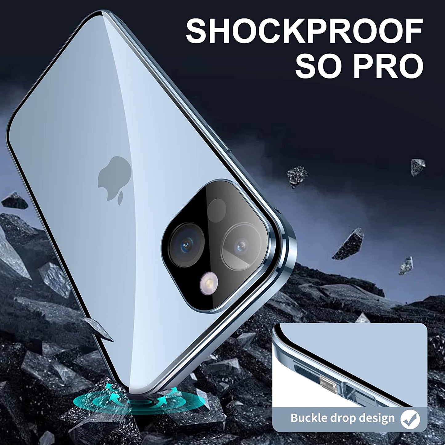 Jonwelsy anti Peeping Case for Iphone 14 plus (6.7"), 360 Degree Front and Back Privacy Tempered Glass Cover, anti SPY Screen, anti Peep Magnetic Adsorption Metal Bumper for Iphone 14 plus (Silver)  Jonwelsy   