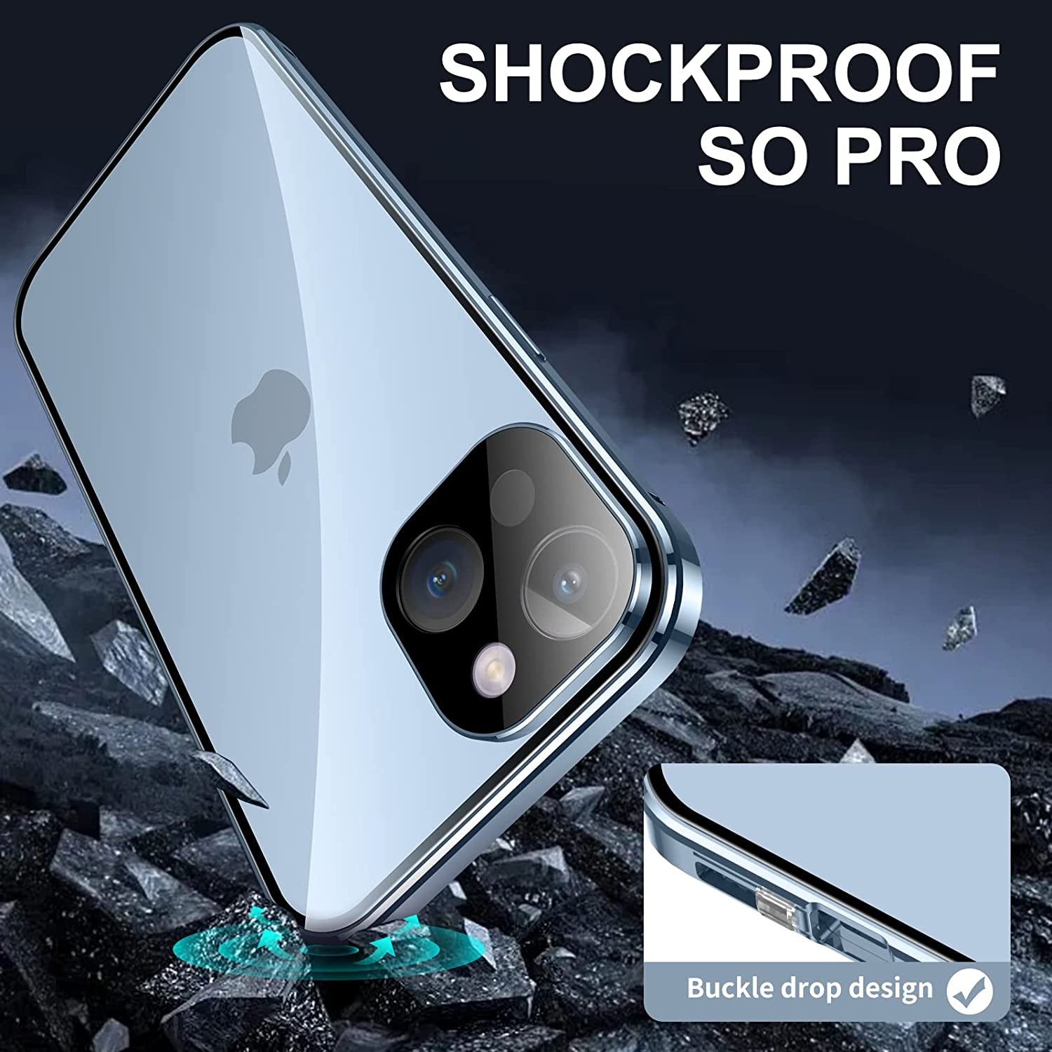 Jonwelsy anti Peeping Case for Iphone 14 plus (6.7"), 360 Degree Front and Back Privacy Tempered Glass Cover, anti SPY Screen, anti Peep Magnetic Adsorption Metal Bumper for Iphone 14 plus (Silver)  Jonwelsy   