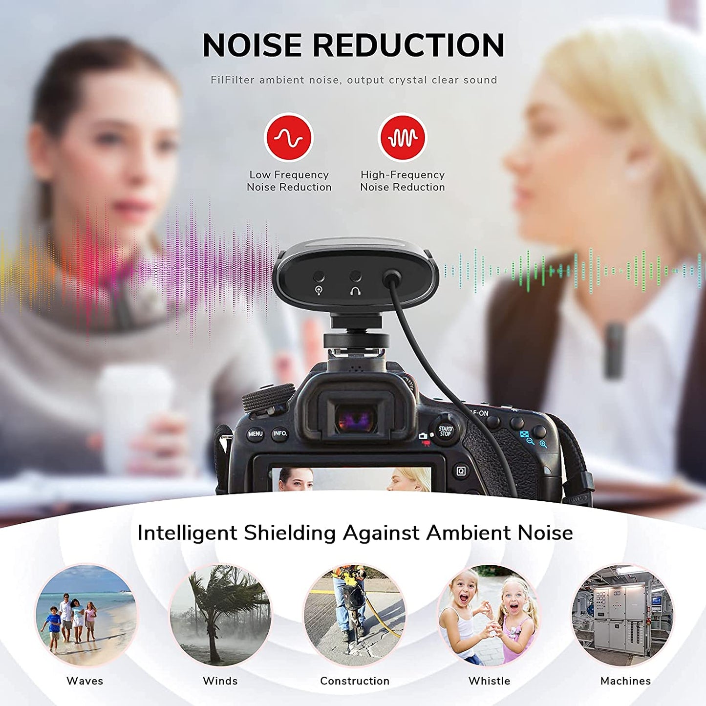 PIXEL UHF Wireless Lavalier Microphone System with Charging Case Professional Lapel Mic with 1 Receiver and 2 Transmitters for Smartphone, DSLR Camera, PA Speaker, Youtube, Video Recording  PIXEL   