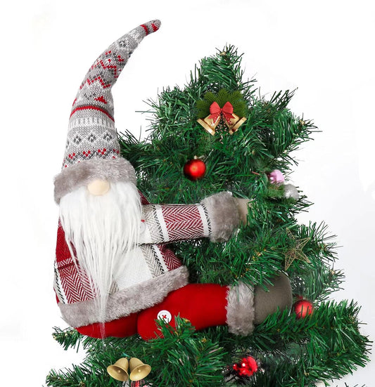 Gnome Tree Topper, Gnome Christmas Tree Topper, Gnome Christmas Decorations, Christmas Gnome Tree Topper Can Be Used as a Christmas Tree Gnome Decorations.(Grey)  SENKENA   