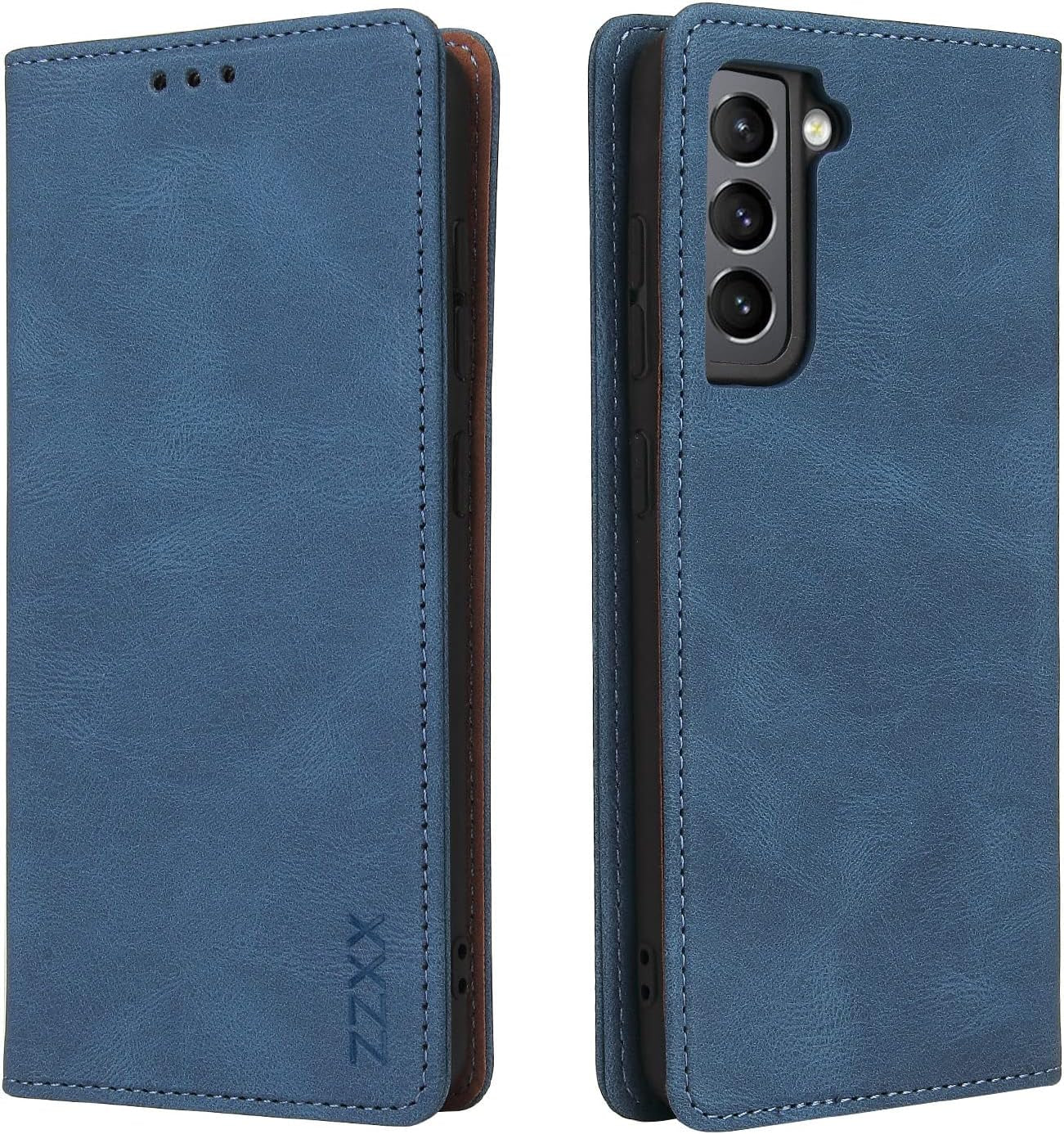 ZZXX Samsung Galaxy S21 Case Wallet with Card Holder Kickstand Magnetic Soft Leather Flip Fold Case for Samsung Galaxy S21 Wallet Case(Coffee-6.2 Inch)  ZZXX Blue Samsung Galaxy S21 Fe 5G 