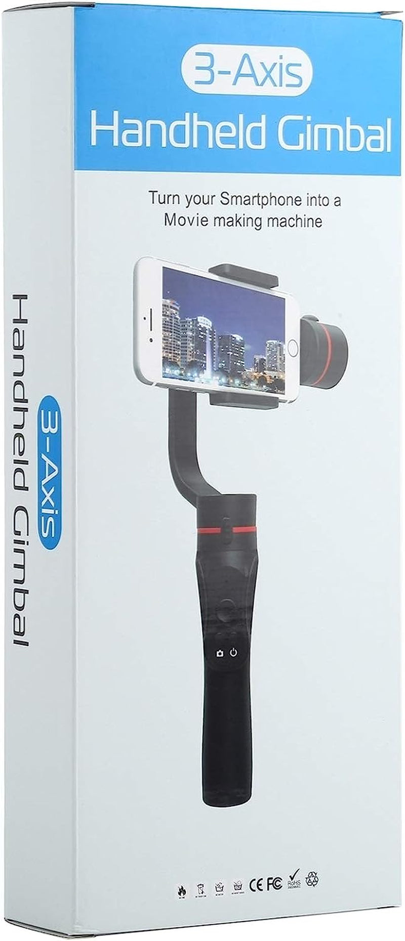 HUIFANGBU H2 Mobile Phone Stabilizer Three-Axis Anti-Shake Handheld Camera Gimbal Smart Camera Gimbal (Color : Red)  HUIFANGBU   