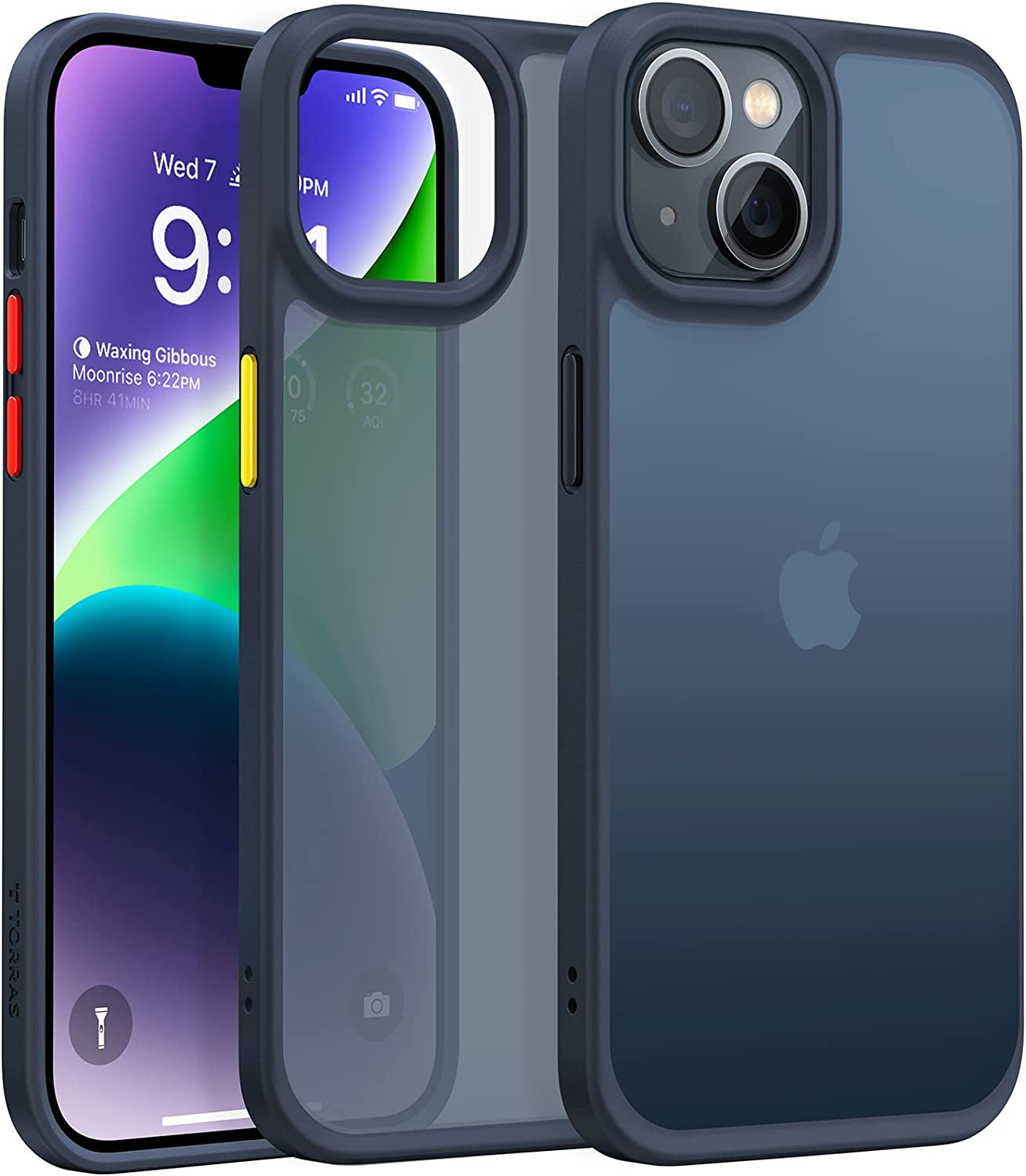 TORRAS Shockproof Designed for Iphone 14 Case [10FT Military Drop Protection][Sleek Premium Touch] Case for Iphone 14 Phone Cases with Translucent Back & Soft Edge Slim Silicone Cover, Alpine Green  TORRAS Frosted Black  