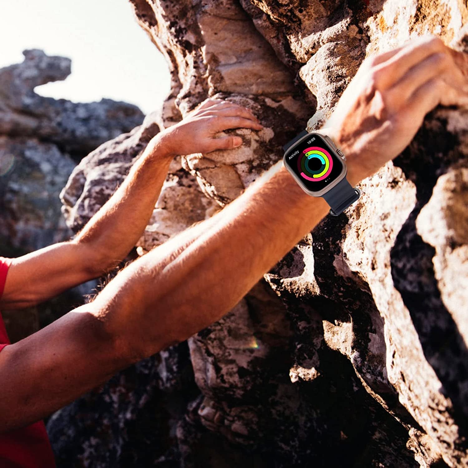 Ocean Sport Band Compatible with Apple Watch Bands 42Mm 44Mm 45Mm 49Mm, Soft Silicone Wristbands Replacement Strap for Iwatch Ultra Series 8 7 6 5 4 3 2 1 SE for Women Men Midnight 42 44 45 49Mm  Rain gold   