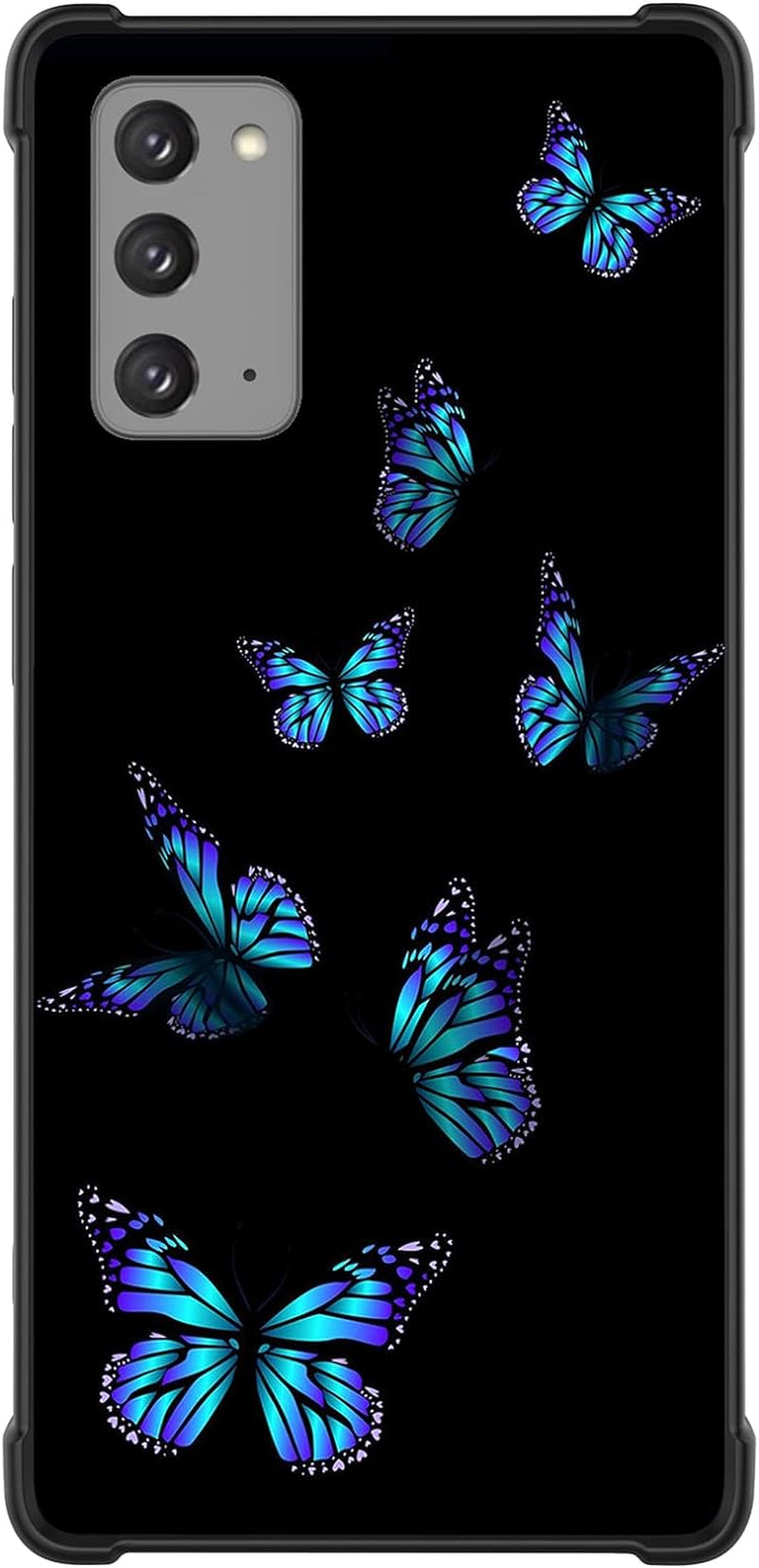 Tnarru for Samsung Galaxy Note 20 Case with Kickstand [Military Grade Drop Protection][Non-Slip] Scratchproof Shockproof Protective Phone Case for Samsung Galaxy Note 20 -Broken Pattern  Tnarru Blue Butterfly  