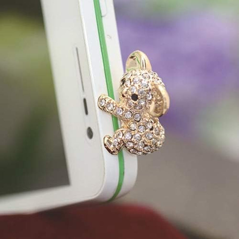 Connoworld 1 Pair 3.5Mm Universal Cell Phone Dust Plug Cute Koala Headphone Jack Stopper Gold  Connoworld   
