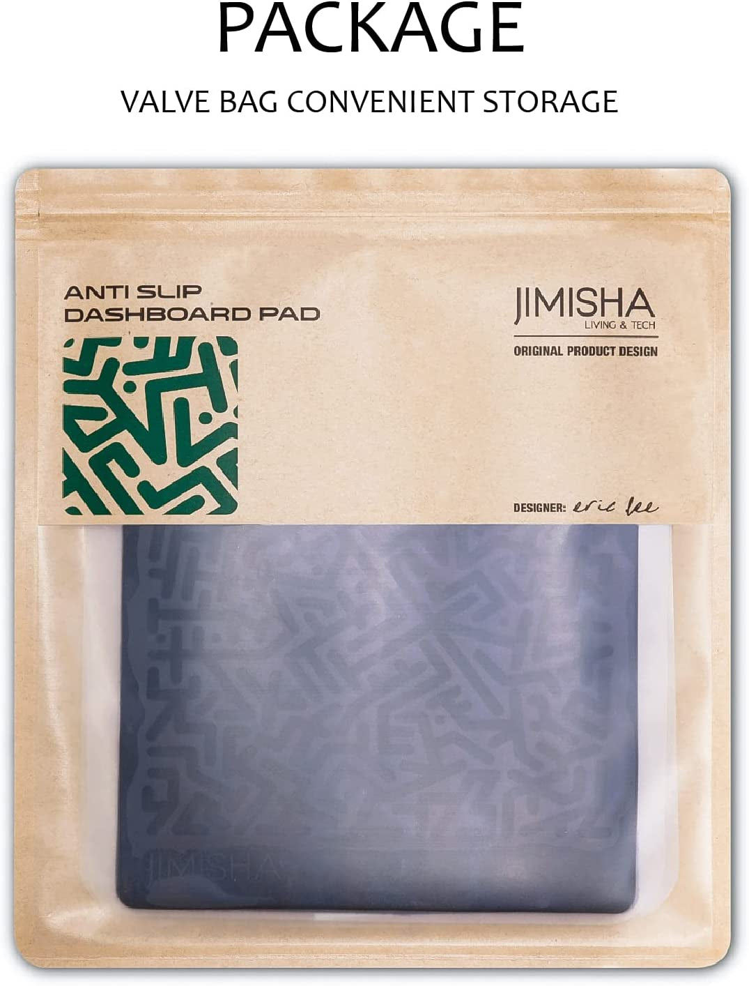 JIMISHA anti Slip Pad Sticky Gripping Pad Sticky Gel Pad Multifunctional Fixate Gel Pads Non-Slip Mounting Pad Cell Pad, 6.3 X 5.1 Inch (2 Pack)  JIMISHA   
