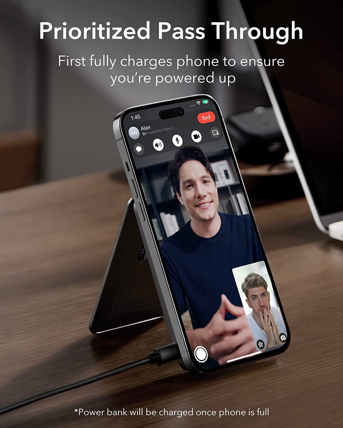 ESR Magsafe Battery Pack (Halolock), 5,000Mah Power Bank Wallet with USB-C Cable, Magsafe Wallet and Adjustable Stand, Magsafe Portable Charger for Iphone 14/13/12 (Except 13/12 Mini), Midnight Black  Electronic Silk Road Corp   