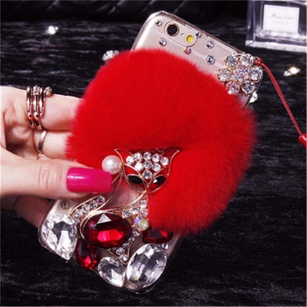 Case for LG G8 Thinq, 3D Handmade Luxury Civet Cats Fluffy Rabbit Fur Sparkle Stunning Stones Crystal Rhinestone Bling Diamond Glitter Case for LG G8 Thinq (Z01)  RB-CASE Z06 Lg G8 Thinq 